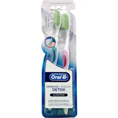 Cepillo de Dientes Oral-B Encías Detox Ultra Suave Pack x2