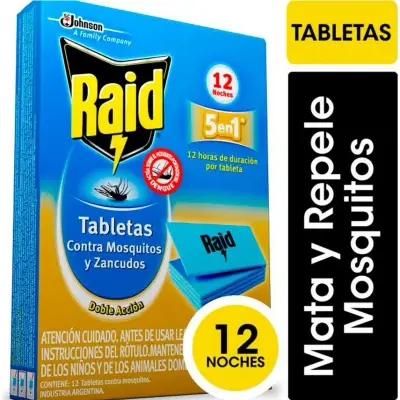 Raid Tabletas Mosquitos 12 Unidades
