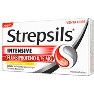 Caramelo Strepsils Intensive Sabor Cereza 8 unidades