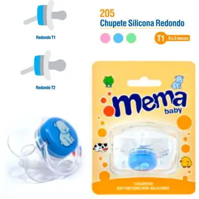Chupete Silicona Redondo Norte Bebé 0-3M Celeste