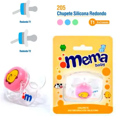 Chupete Silicona Mema 0-3 meses Rosa