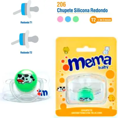 Chupete de Silicona Norte Bebé Redondo +3M Verde