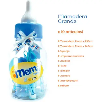 Mamadera Norte Bebé Gigante Regular 10 Piezas Celeste