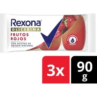 Jabón de Glicerina Rexona F/ROJ Pack 3 x 90 g