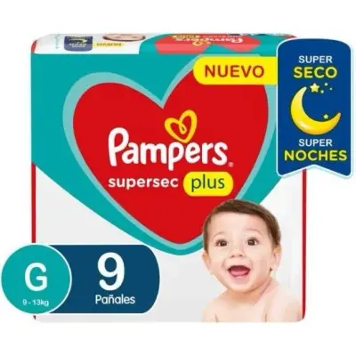 Pañales Pampers Supersec Plus Grande x 9