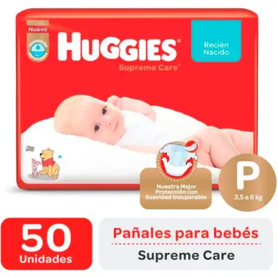 Pañales Huggies Supreme Care Talle P x50
