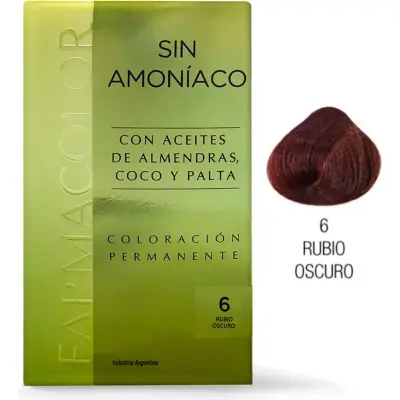 Tintura Capilar Farmacolor Sin Amoníaco Kit Tono 6