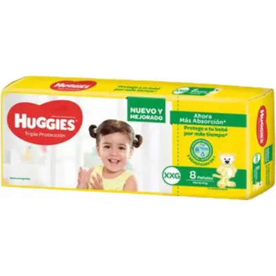 Pañales Huggies Triple Protección Talla XXG x 8
