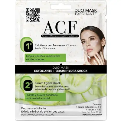Mascarilla Facial ACF Dúo Exfoliante + Serum Hidratante