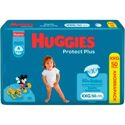 Pañales Huggies Protección Plus Talle XXG x50