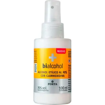 Alcohol en Spray Bialcohol con Clorhexidina 100 ml