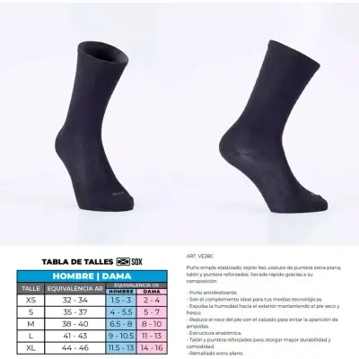 Media de Compresión Sox Primera Piel Hombre Talle M