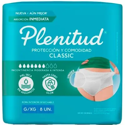 Plenitud Ropa Interior Desechable Talle G/XG x8