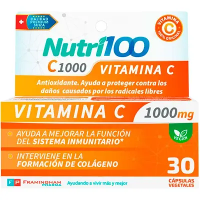 Vitamina C 1 g Nutri100 x 30 Cápsulas