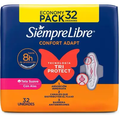 Pañal Siempre Libre Ad Plus Talle Único 32 Unidades