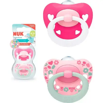 Chupete NUK Signature 18-36 Meses Fucsia x2