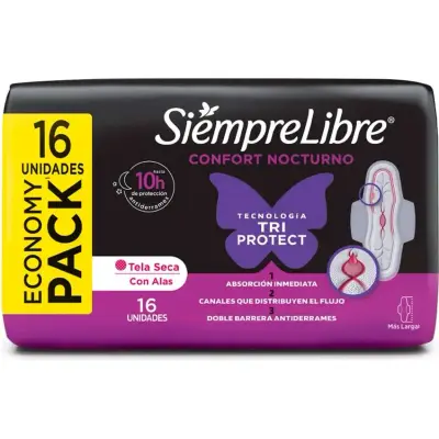 Protector Femenino Siempre Libres Adaptable Normal 16 unidades