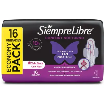 Protector Femenino Siempre Libre Adaptable Normal 16 unidades