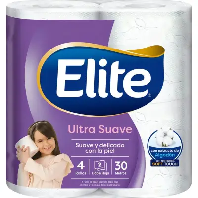 Papel Higiénico Elite Soft 30 metros 4 rollos
