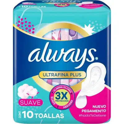 Toallas Femeninas Always Ultra Plus Día x10