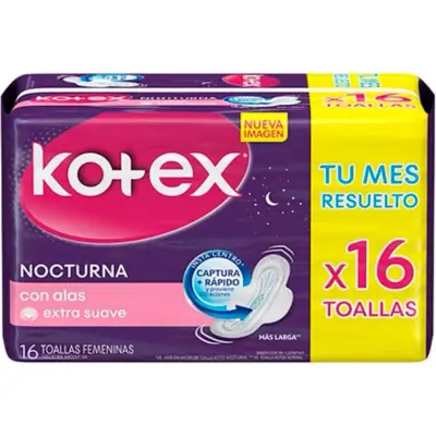 Pañal Kotex Tofé Nocturno Tela 16 unidades