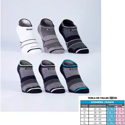 Soquetes Deportivos Sox Hombre Tripack Talle M