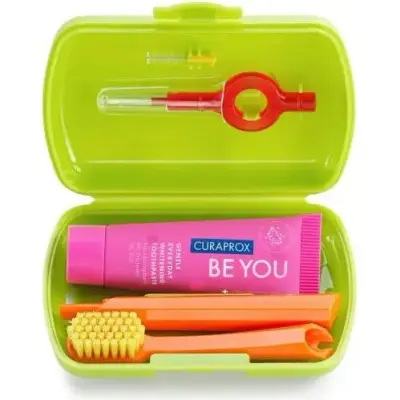 Curaprox Travel Set Green Cepillo de Dientes Portátil
