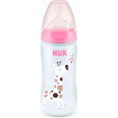 Mamadera NUK Flow Control+ Jirafa 300 ml con Temperatura