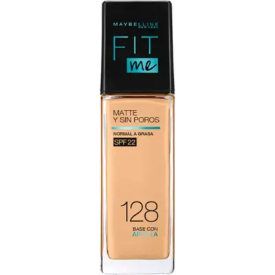 Base de Maquillaje Maybelline Fit Me Matte + Poreless Tono 128