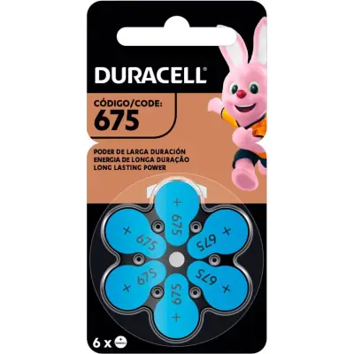 Pilas Duracell Tamaño 675 Pack x6