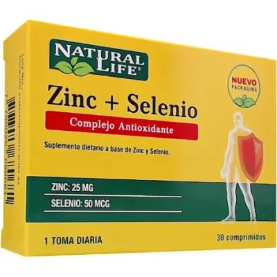 Suplemento Dietario Zinc + Selenio Natural Life x 30 Comprimidos
