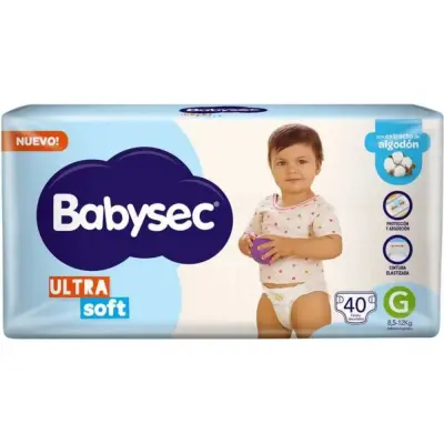 Pañal Babysec Ultraseco Tamaño G x40