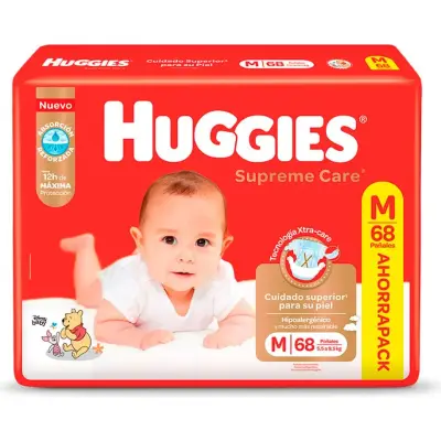 Pañales Huggies Supreme Care Talle M x68