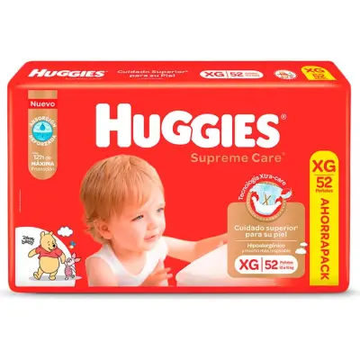 Pañales Huggies Supreme Care Talle XG x52