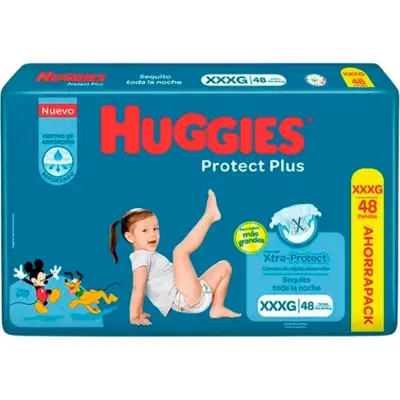Pañales Huggies Plus Talle XXG x48