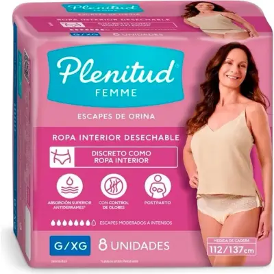 Protector Femenino Plenitud G/XG Pack 8