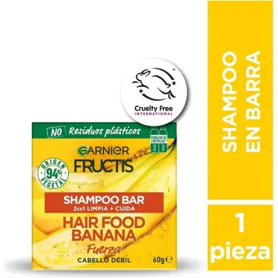 Shampoo en Barra Fructis Plátano 60g