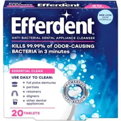 Efferdent Tabletas Limpiadoras para Dentaduras x 20