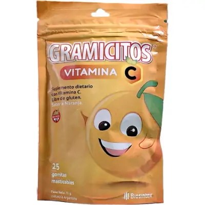 Suplemento Dietario Gramicitos Naranja Goma de Mascar x 25