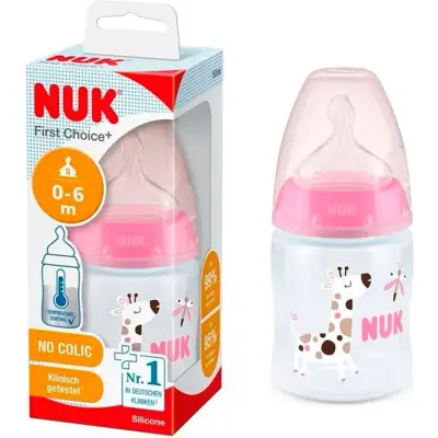 Mamadera NUK con Control de Temperatura Jirafa 150 ml