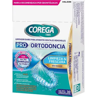 Corega Tabs Pro Ortodoncia Comprimidos x30