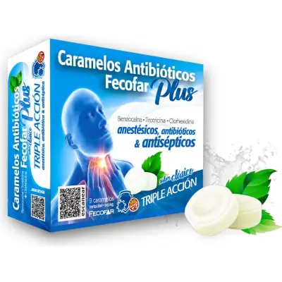 Caramelos Antibacterianos Fecof Plus x9