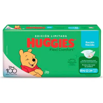 Pañales Huggies Flex Comfort Mega Recién Nacido x34