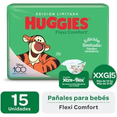 Pañales Huggies Flexi Comfort Talle XXG x15