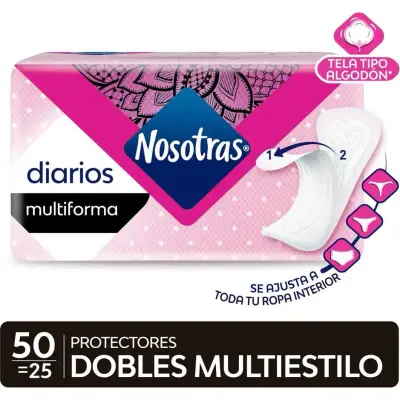 Protector Femenino Nosotras Dobles Diarios x 25 Unidades