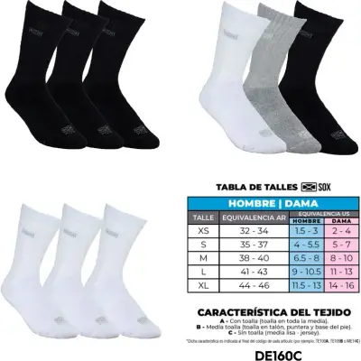 Medias de Compresión Sox Tripack Talle XL