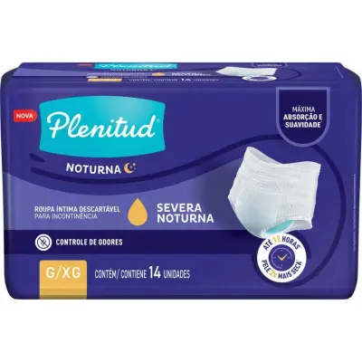 Protector Femenino Plenitud Ropa Nocturno Talla G/XG Pack x14