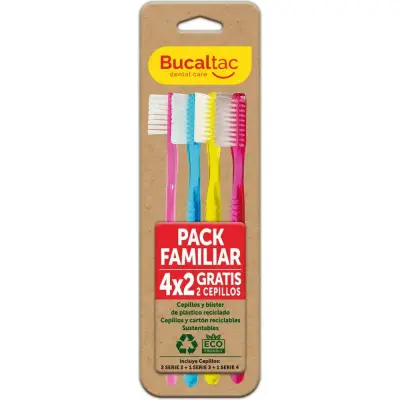 Cepillo de Dientes Bucal TAC Pack Familiar 4 unidades