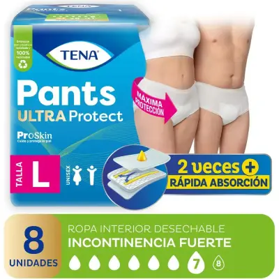 Ropa Interior Absorbente Tena Pants Ultra Protect Grande x8