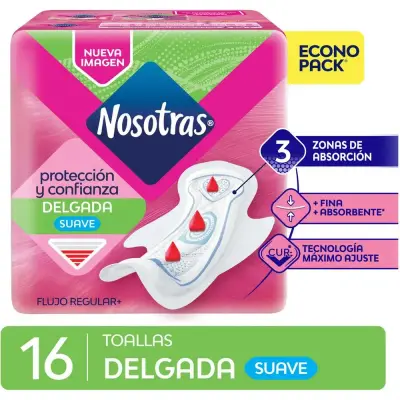 Protector Femenino Nosotras Toalla Invisible Calzón x16